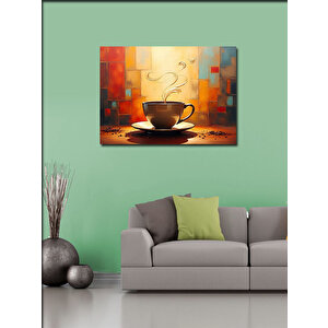 Kanvas Tablo Sıcak Kahve Kupası 50x70 cm