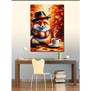 Kanvas Tablo Tilki Ve Kahve 100x140 cm
