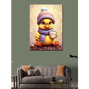 Kanvas Tablo Kahve İçen Ördek 100x140 cm