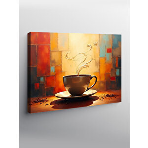 Kanvas Tablo Sıcak Kahve Kupası 100x140 cm