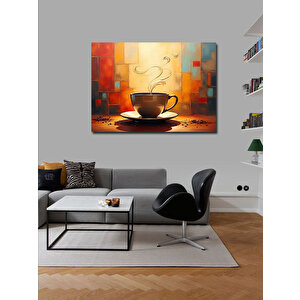 Kanvas Tablo Sıcak Kahve Kupası 100x140 cm