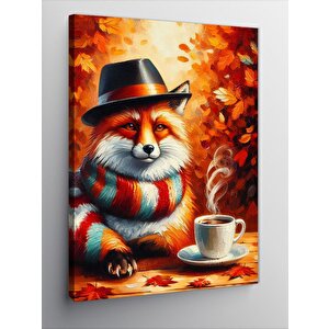 Kanvas Tablo Tilki Ve Kahve 70x100 cm