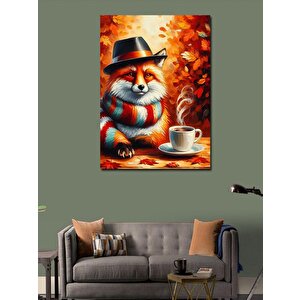 Kanvas Tablo Tilki Ve Kahve 70x100 cm
