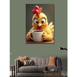 Kanvas Tablo Kahve İçen Civciv 70x100 cm