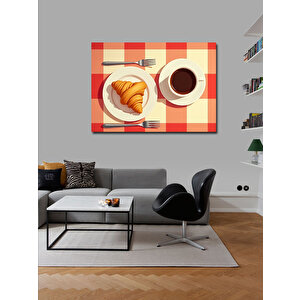 Kanvas Tablo Kruvasan Ve Kahve 70x100 cm