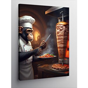 Kanvas Tablo Döner Kesici Aslan Şef 50x70 cm