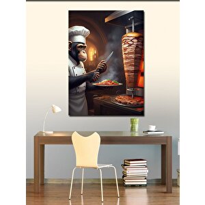 Kanvas Tablo Döner Kesici Aslan Şef 50x70 cm