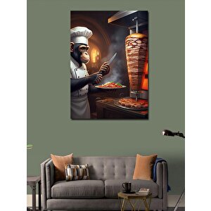 Kanvas Tablo Döner Kesici Aslan Şef 50x70 cm