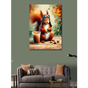 Kanvas Tablo Kahveli Sincap 70x100 cm