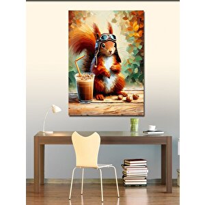Kanvas Tablo Kahveli Sincap 100x140 cm