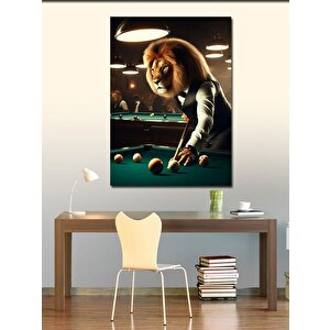 Kanvas Tablo Bilardo Oynayan Aslan 70x100 cm