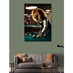Kanvas Tablo Bilardo Oynayan Aslan 70x100 cm