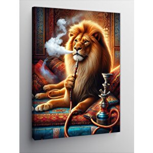 Kanvas Tablo Nargile İçen Aslan 50x70 cm