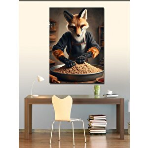 Kanvas Tablo Çiğköfte Yaparken Tilki 70x100 cm