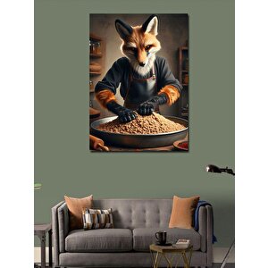 Kanvas Tablo Çiğköfte Yaparken Tilki 70x100 cm