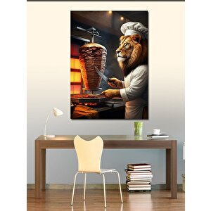 Kanvas Tablo Döner Ustası Aslan 100x140 cm