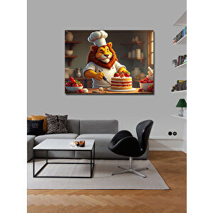 Kanvas Tablo Pasta Yapan Aslan Figürü 50x70 cm