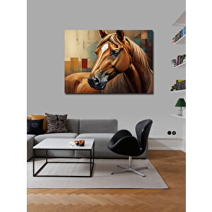 Kanvas Tablo Kahverengi At Portresi 70x100 cm