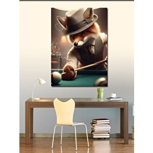Kanvas Tablo Bilardo Oynayan Tilki 70x100 cm
