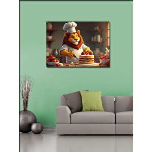 Kanvas Tablo Pasta Yapan Aslan Figürü 100x140 cm