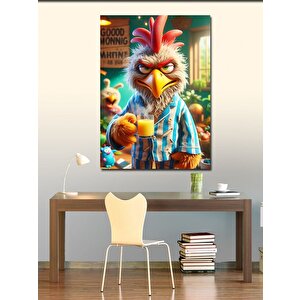 Kanvas Tablo Yeni Uyanmış Horoz 50x70 cm
