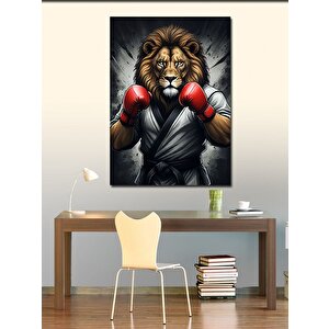 Kanvas Tablo Boks Eldivenli Aslan 70x100 cm