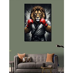 Kanvas Tablo Boks Eldivenli Aslan 70x100 cm