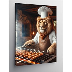 Kanvas Tablo Kebap Yapan Aslan 70x100 cm