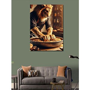Kanvas Tablo Çiğköfte Yoğuran Aslan 70x100 cm