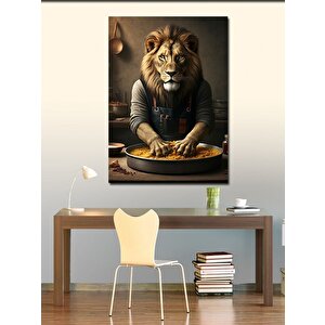 Kanvas Tablo Çiğköfte Yapan Aslan Şef 70x100 cm