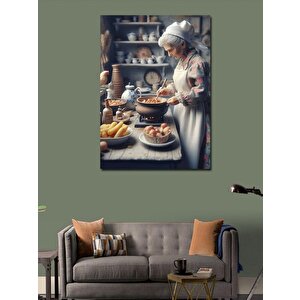 Kanvas Tablo Mutfakta Büyükanne 70x100 cm