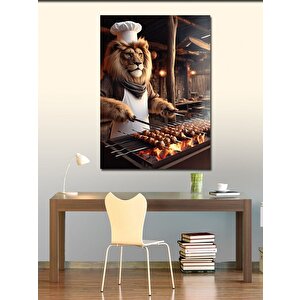 Kanvas Tablo Aslan Usta Şiş Kebapçı 70x100 cm