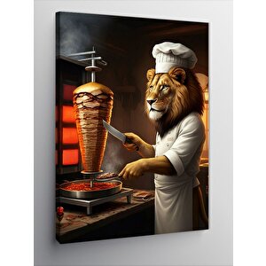 Kanvas Tablo Döner Ustası Aslan 100x140 cm