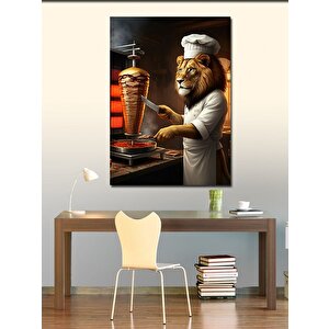 Kanvas Tablo Döner Ustası Aslan 100x140 cm