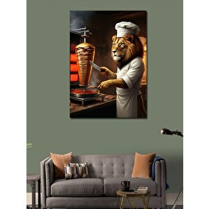 Kanvas Tablo Döner Ustası Aslan 100x140 cm