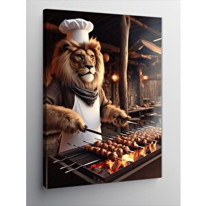 Kanvas Tablo Aslan Usta Şiş Kebapçı 100x140 cm