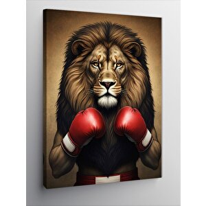 Kanvas Tablo Boks Eldivenli Aslan 70x100 cm