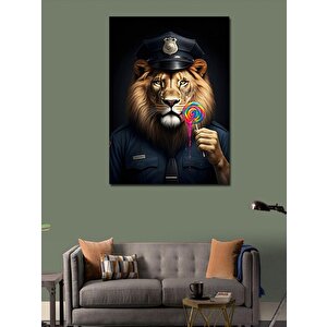 Kanvas Tablo Lolipoplu Aslan Polis 70x100 cm