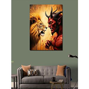 Kanvas Tablo Aslan Ve Şeytan 50x70 cm