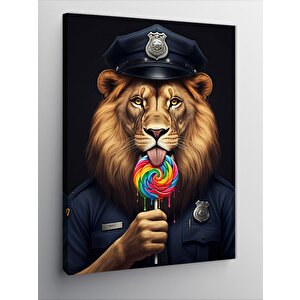 Kanvas Tablo Lolipop Polis Aslan 70x100 cm