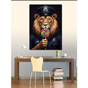 Kanvas Tablo Lolipop Polis Aslan 70x100 cm