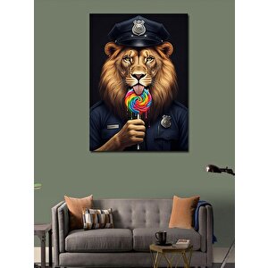 Kanvas Tablo Lolipop Polis Aslan 70x100 cm