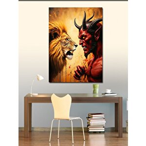 Kanvas Tablo Aslan Ve Şeytan 70x100 cm