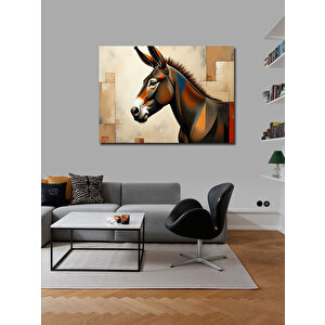Kanvas Tablo Kahverengi Eşek Portresi 50x70 cm