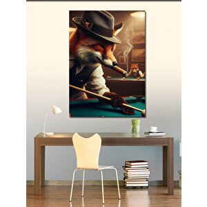 Kanvas Tablo Bilardo Oynayan Tilki 100x140 cm