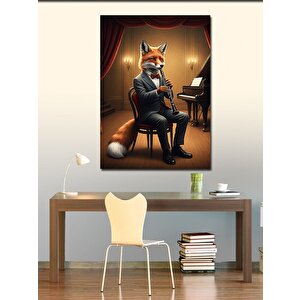 Kanvas Tablo Klarnet Ve Tilki 50x70 cm