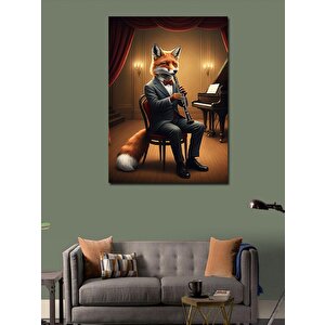 Kanvas Tablo Klarnet Ve Tilki 50x70 cm