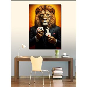Kanvas Tablo Poker Oyuncusu Aslan 50x70 cm