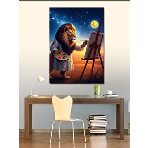 Kanvas Tablo Aslan Gece Ressamı 100x140 cm