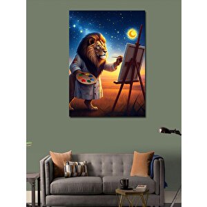 Kanvas Tablo Aslan Gece Ressamı 100x140 cm